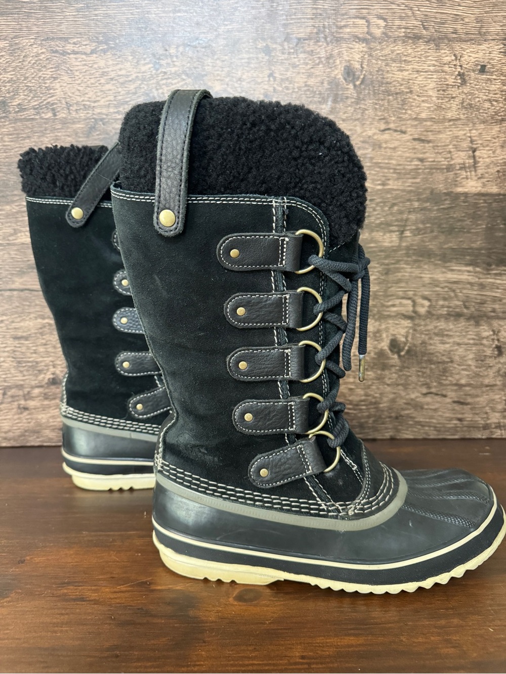 Sorel Joan of Arctic Lace-Up Winter Boots with Shearling Collar